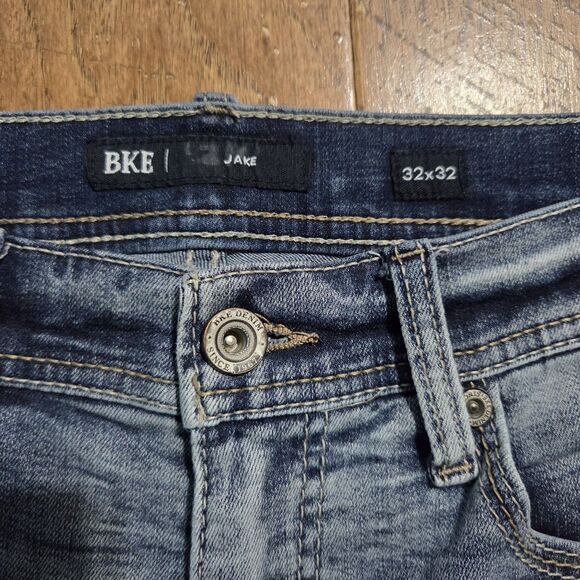 BKE Jeans Mens 32x32 Blue Jake Straight Light Wash Mid Rise Stretch Denim - Picture 3 of 8